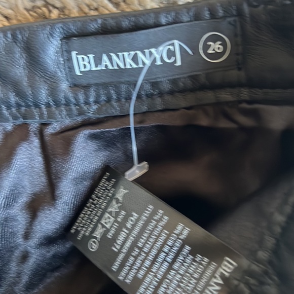 BLANK NYC Stretch Sheep Leather Skinny MOTO Pants Size 26 Black MSRP$398 - Picture 13 of 14